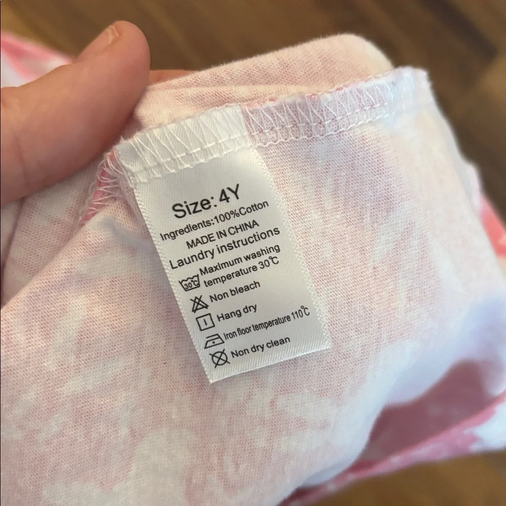 5/$25🌼 Toddler Girls’ Pink and White Bunny Dress with Peter Pan Collar size 4Y